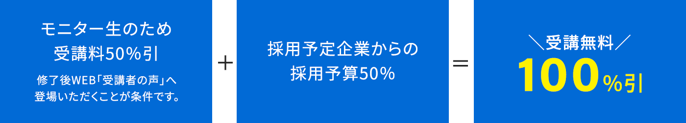 通常¥330,000 かかる受講料を０円にて受講いただけます。