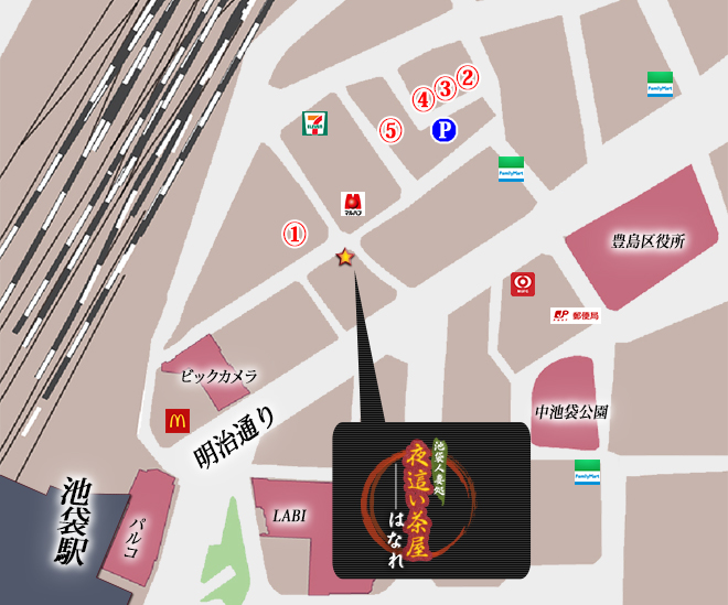 周辺のホテルマップ